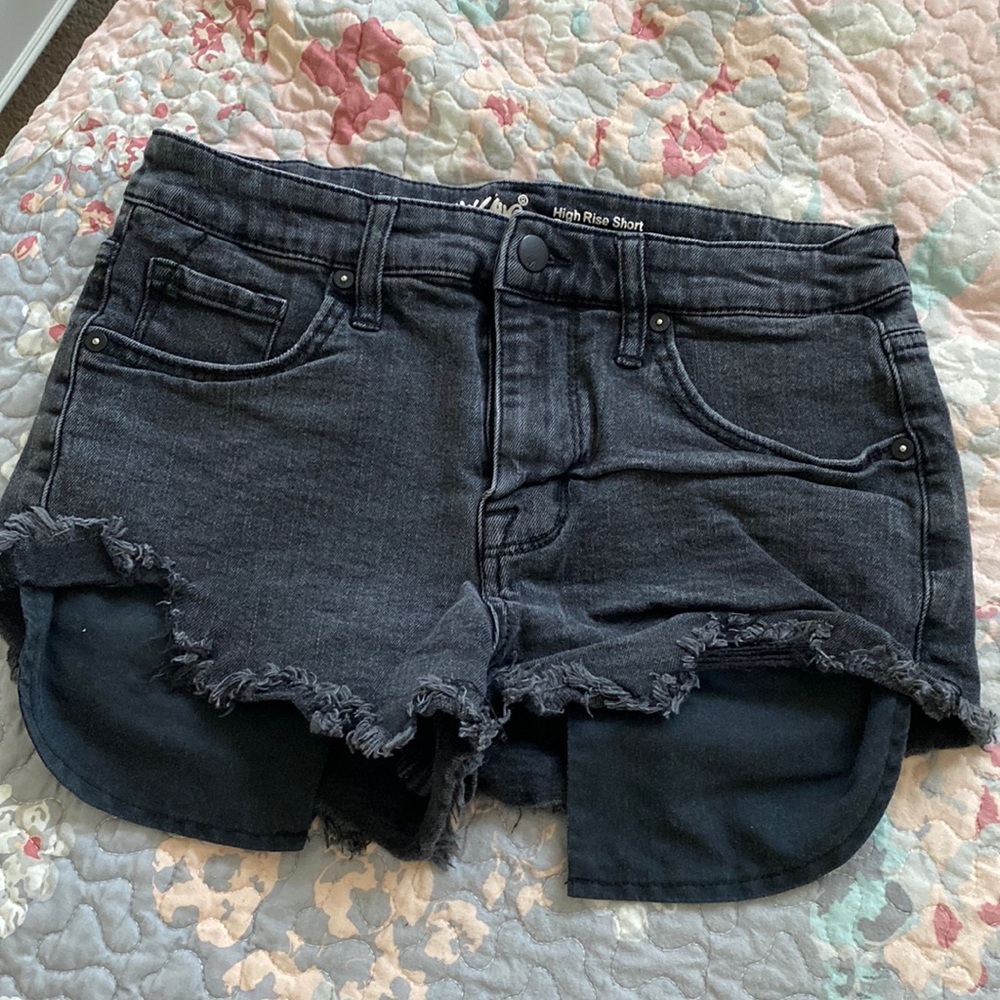 Black jean shorts